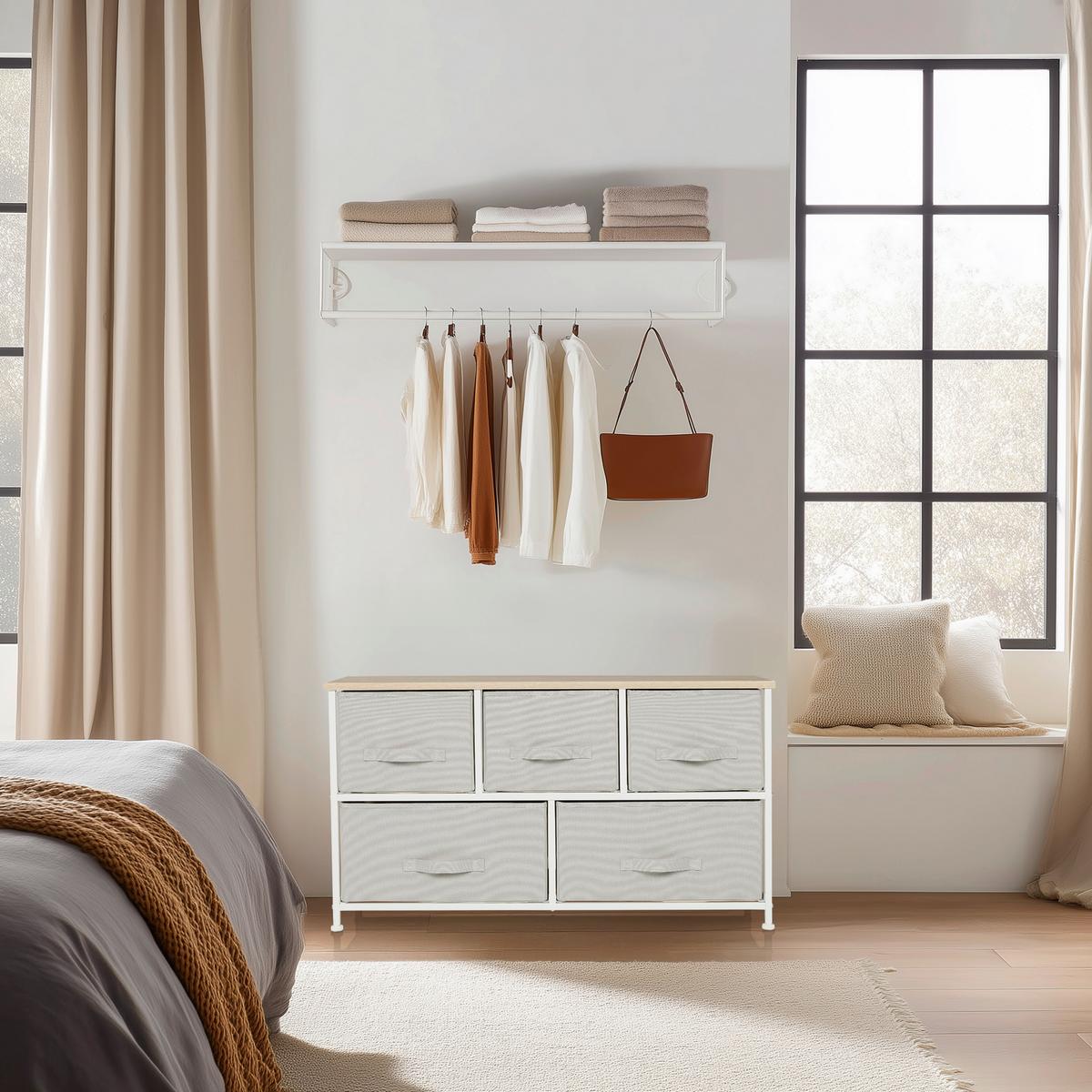 Komoda Foldar, Siva - siva/bela, Moderno, umetna masa/tekstil (100/55/30cm) - MID.YOU