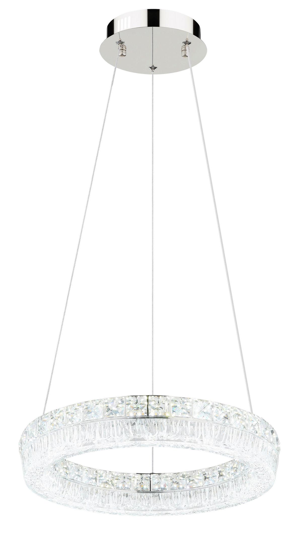 Led Viseća Svjetiljka Laurel - prozirno/boje kroma, Konvencionalno, staklo/metal (40/120cm) - Globo