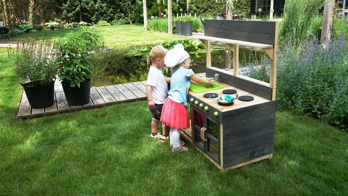 Otroška Vrtna Kuhinja Exit Yummy 200 - siva, Konvencionalno, umetna masa/les (102/55/115cm) - EXIT Toys