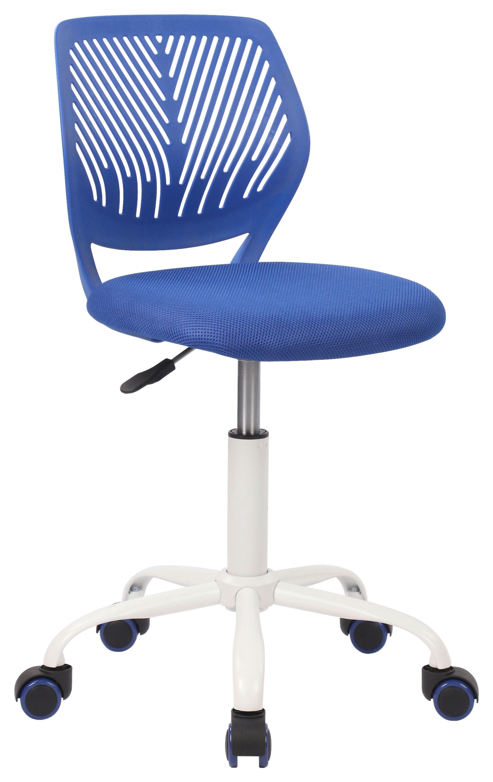 CHAISE PIVOTANTE POUR ADOS KIRA - bleu/blanc, MODERN, métal/matière synthétique (40/87/44cm) - Mömax