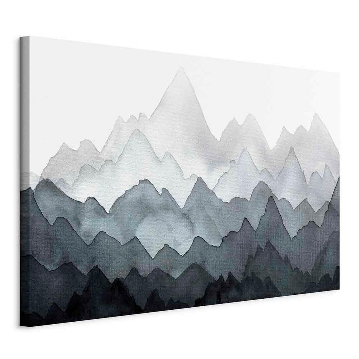Slika Na Platnu Dignified Rhythm Of Nature - bela/temno modra, Basics, tekstil/les (120/80/1,2cm) - artgeist