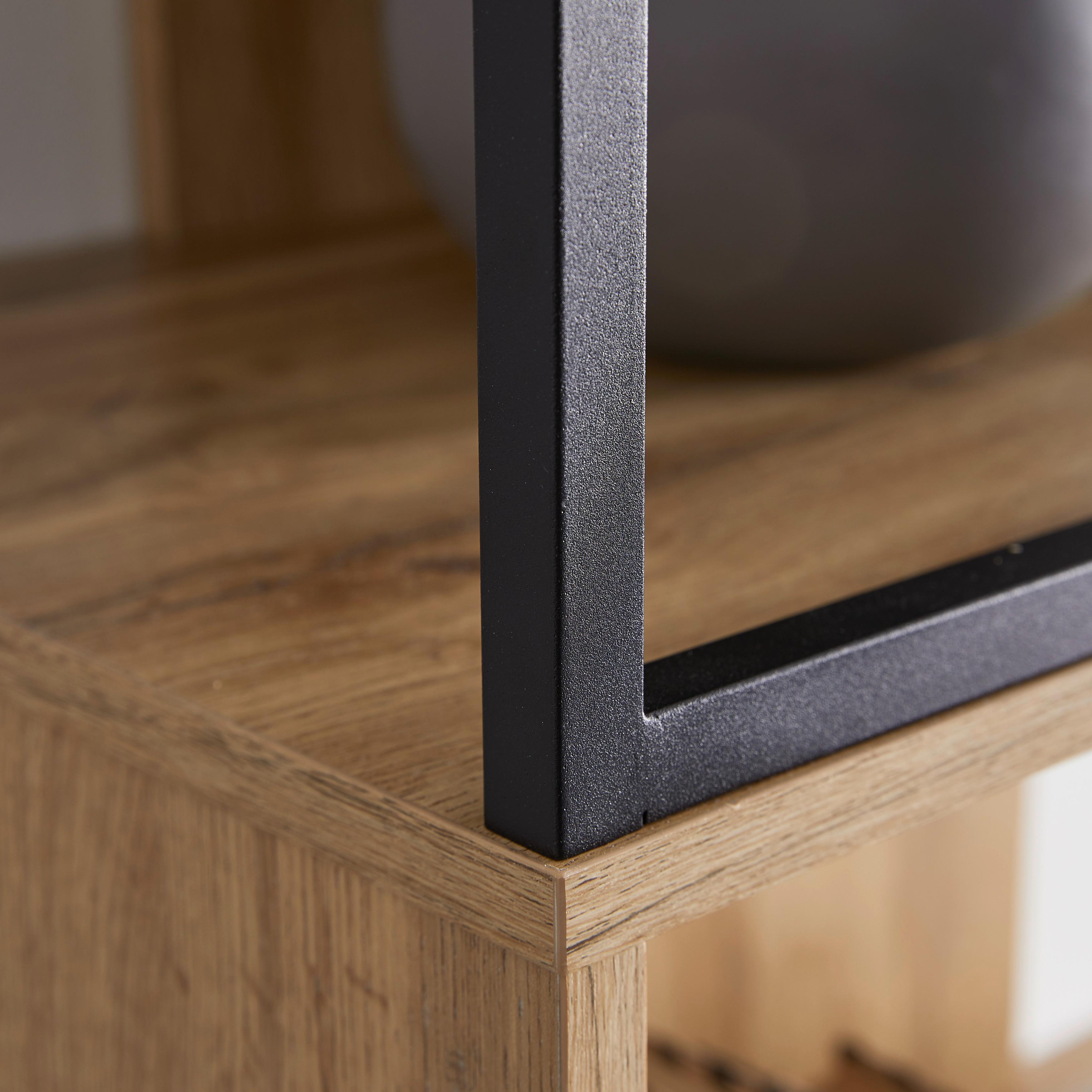 FRISTÅENDE HYLLA GENY - svart/ekfärgad, Modern, metall (80/178/40cm) - Bessagi Home