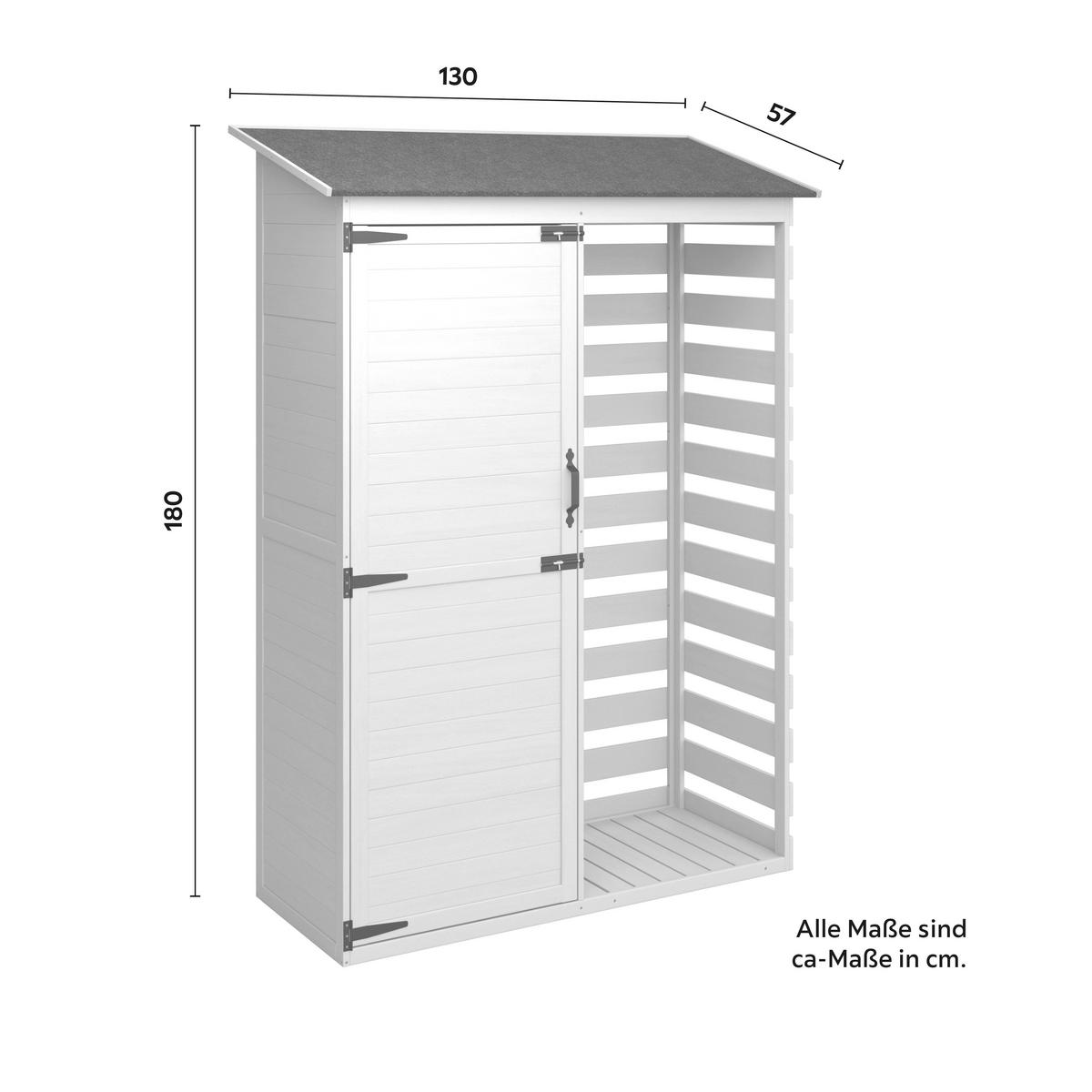 Kućica Za Alat Vera - bijela, Moderno, drvo (130/55/180cm) - Bessagi Garden