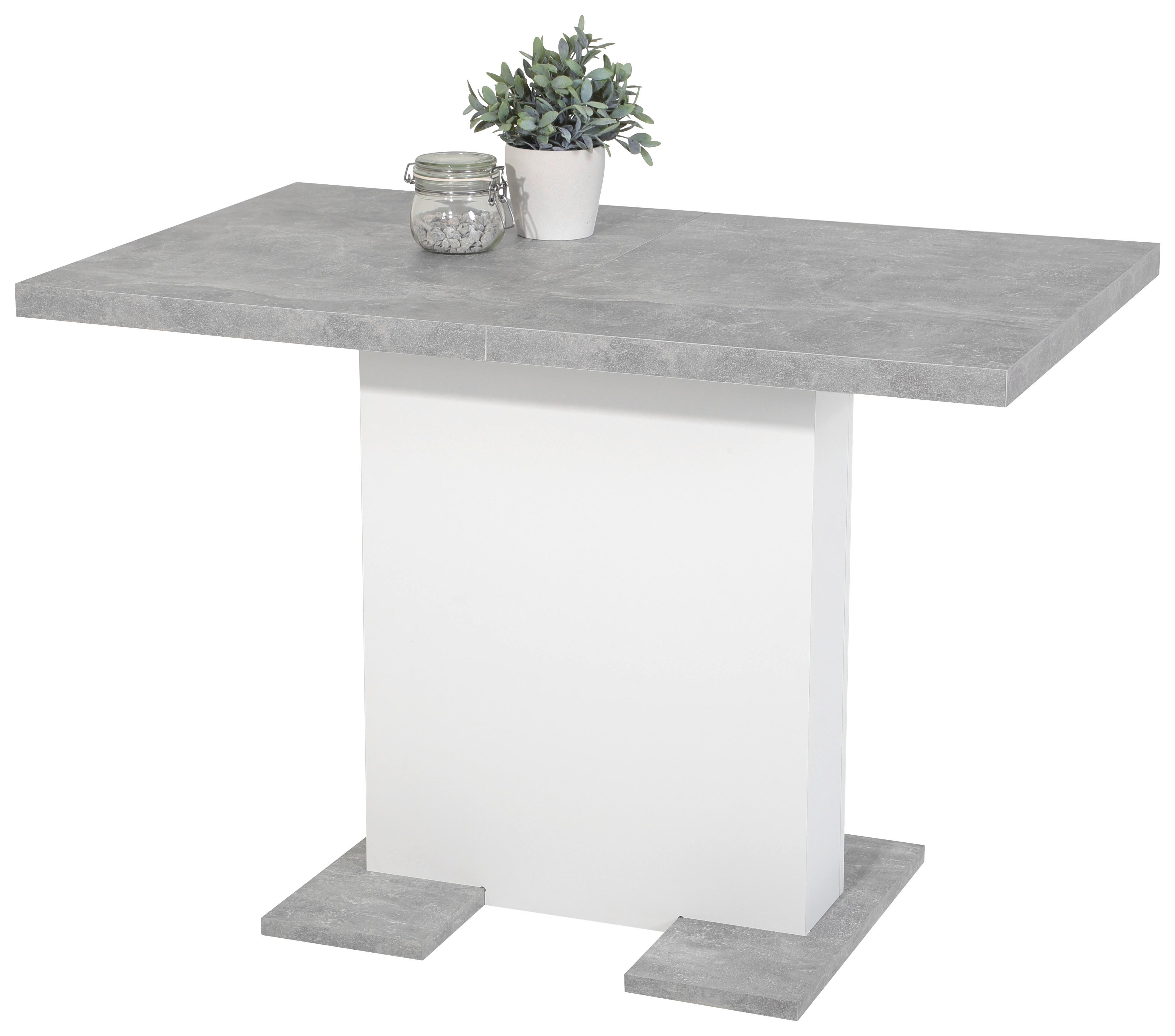 Kihúzható Asztal Britt - világosszürke/fehér, Modern, faalapú anyag (110-150/69/76cm) - Mömax