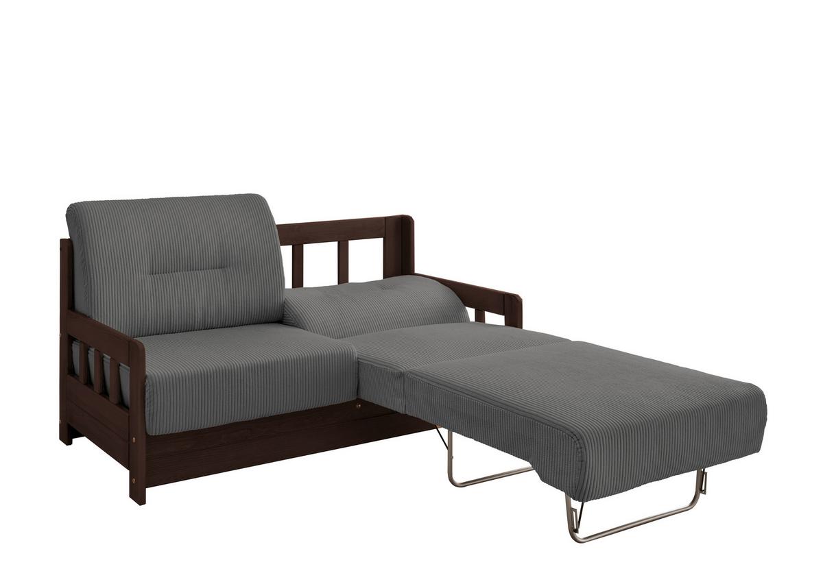Schlafsofa Camino Holzkorpus Grau/Nussbaum - Nussbaumfarben/Grau, MODERN, Holz/Textil (154/88/90cm) - Livetastic