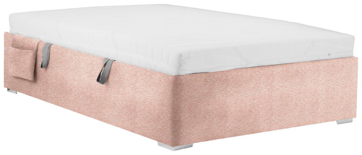 Krevet Remi - ružičasta/prirodne boje, Konvencionalno, drvo/tekstil (120/200cm) - Based