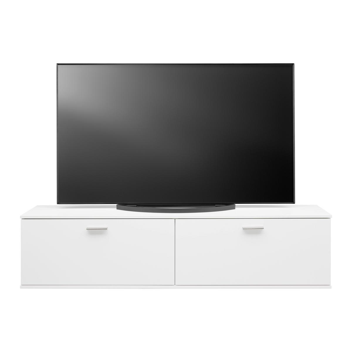 TV-Element Studio 11 in Weiß - Alufarben/Weiß, MODERN, Holzwerkstoff/Metall (166/39/38cm) - Premium Living