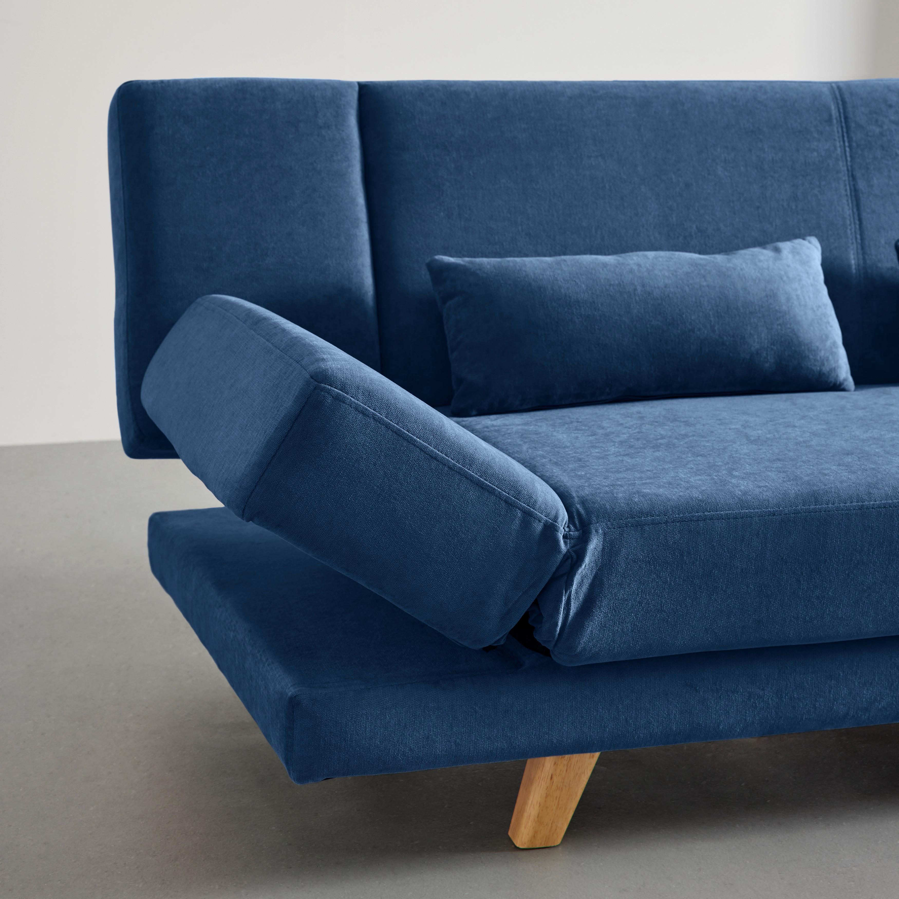 BÄDDSOFFA FUNKY - blå/naturfärgad, Modern, trä/textil (183/73/79cm) - Bessagi Home