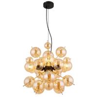 HÄNGELEUCHTE 15633H2A - Goldfarben/Schwarz, Design, Glas/Kunststoff (51,5/120cm) - Globo