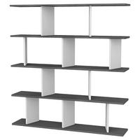 Standregal Jorin ca. 130x137 cm Anthrazit/Weiß - Anthrazit/Weiß, Design, Holzwerkstoff (130/137/25cm) - Livetastic