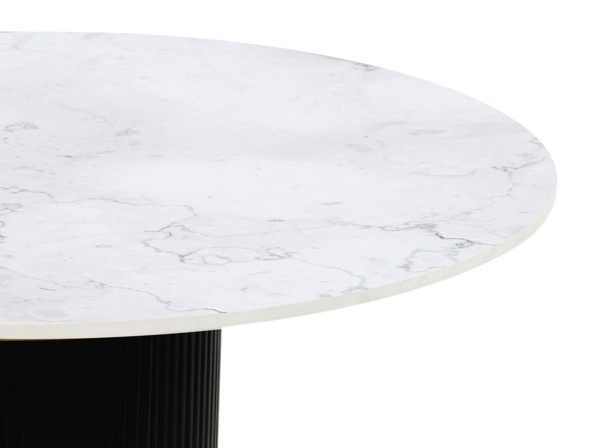 STÓŁ DO JADALNI STUTTGART M - czarny/biały, Modern, kamień/drewno (120/120/76cm) - Livetastic