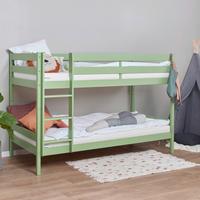Etagenbett ECO COMFORT Grün Echtholz vollmassiv - Naturfarben/Grün, MODERN, Holz (90/200cm) - MID.YOU