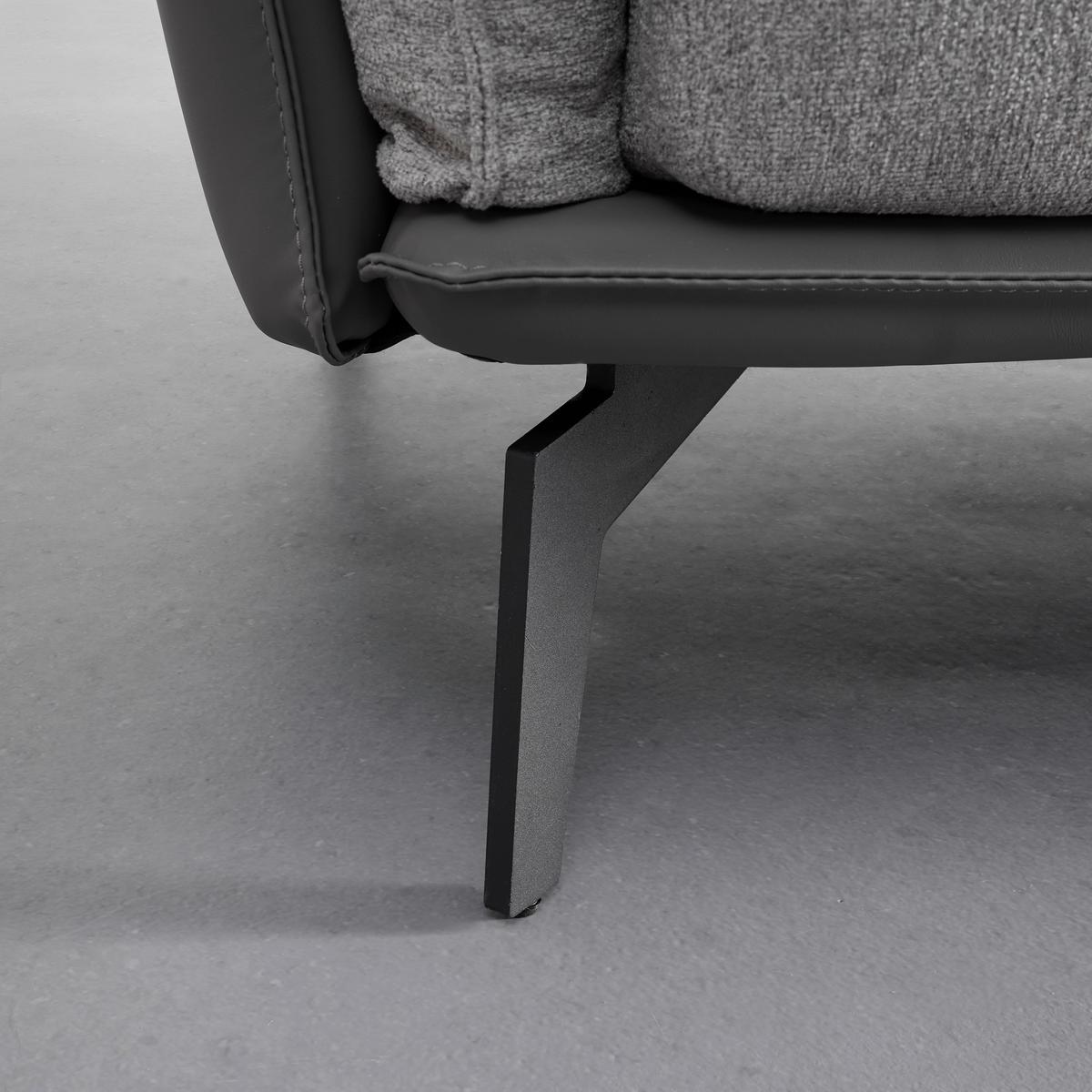 Sofa Elicia Grau Webstoff - Dunkelgrau/Hellgrau, MODERN, Holz/Textil (205/88/92cm) - Bessagi Home