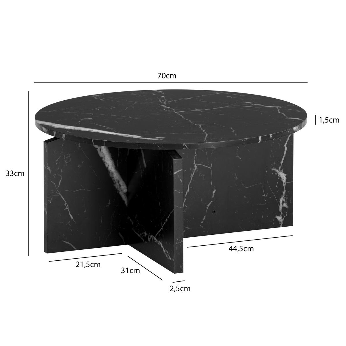 TABLE BASSE WL6.912 - noir, Design, matériau de bois (70/33/70cm) - Livetastic
