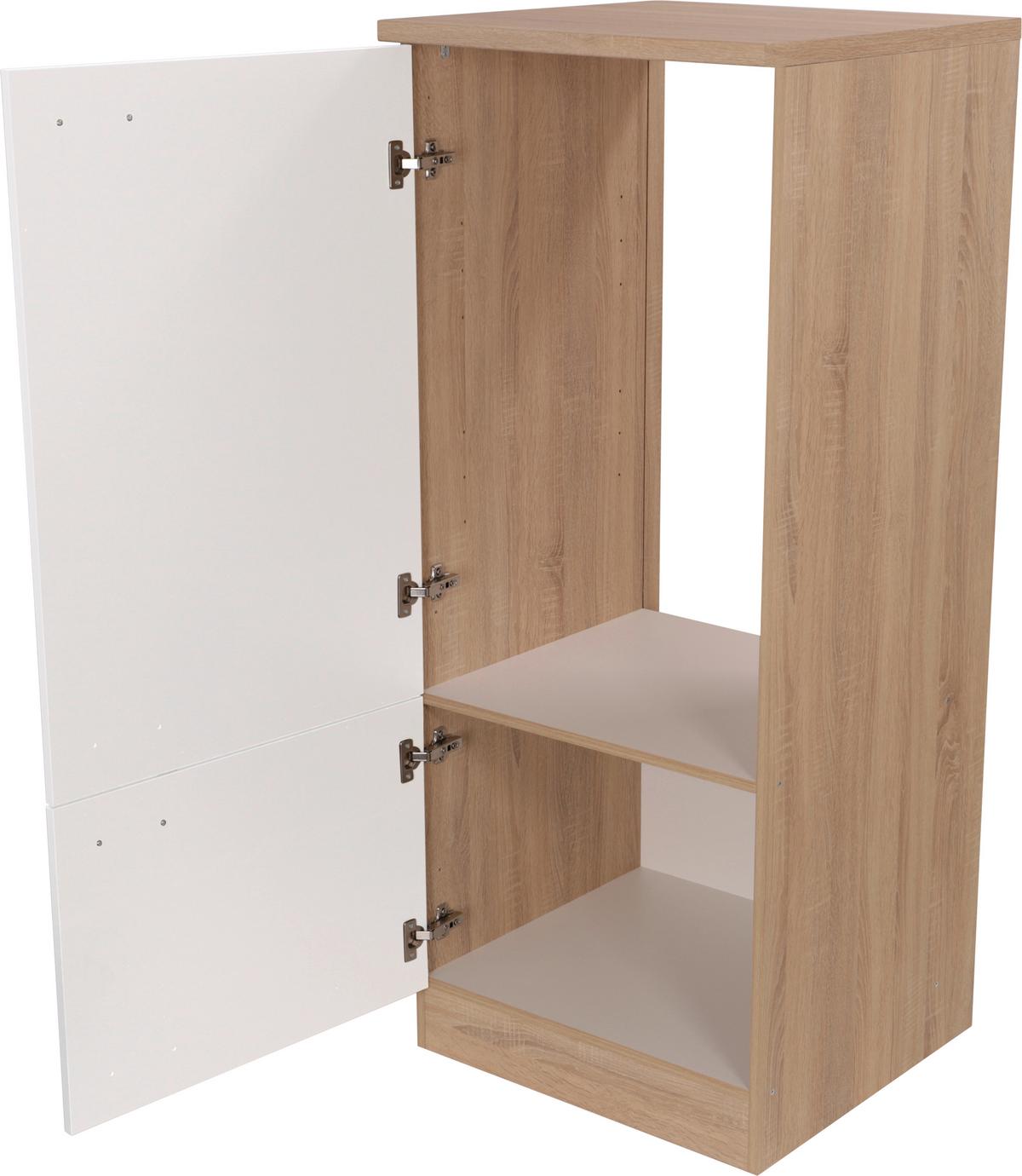 Omara Za Vgradno Napravo Merle, Barva Hrasta, Bela - srebrne barve/barve hrasta, Basics, kovina/leseni material (60/144,8/60cm) - Respekta