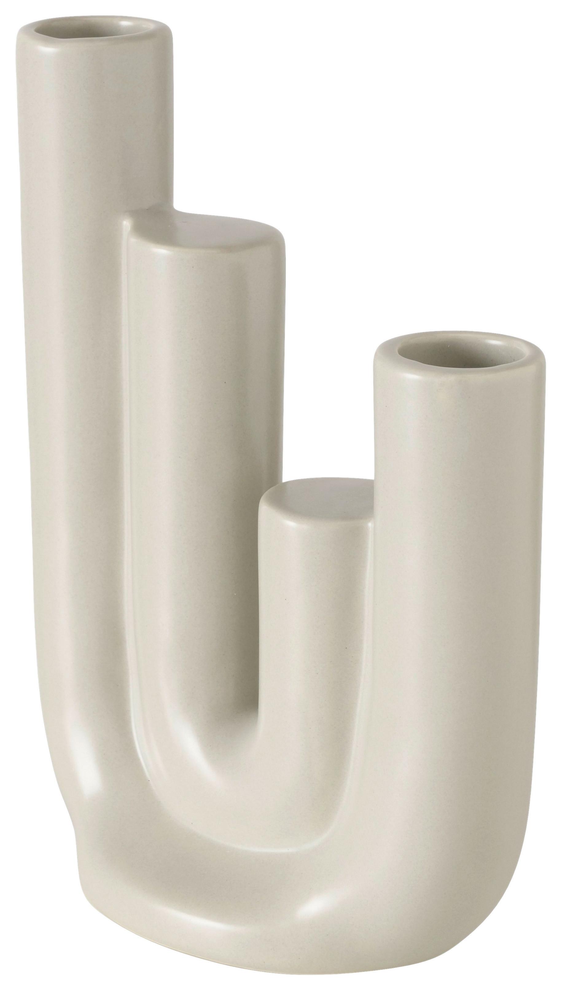 Stabkerzenhalter Danara I Hellgrau - Hellgrau, Basics, Keramik (4,5/17,3/12,5cm) - Mömax