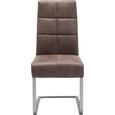 Schwingstuhl in Braun - Edelstahlfarben/Braun, MODERN, Textil/Metall (45/102/63cm) - PREMIUM LIVING