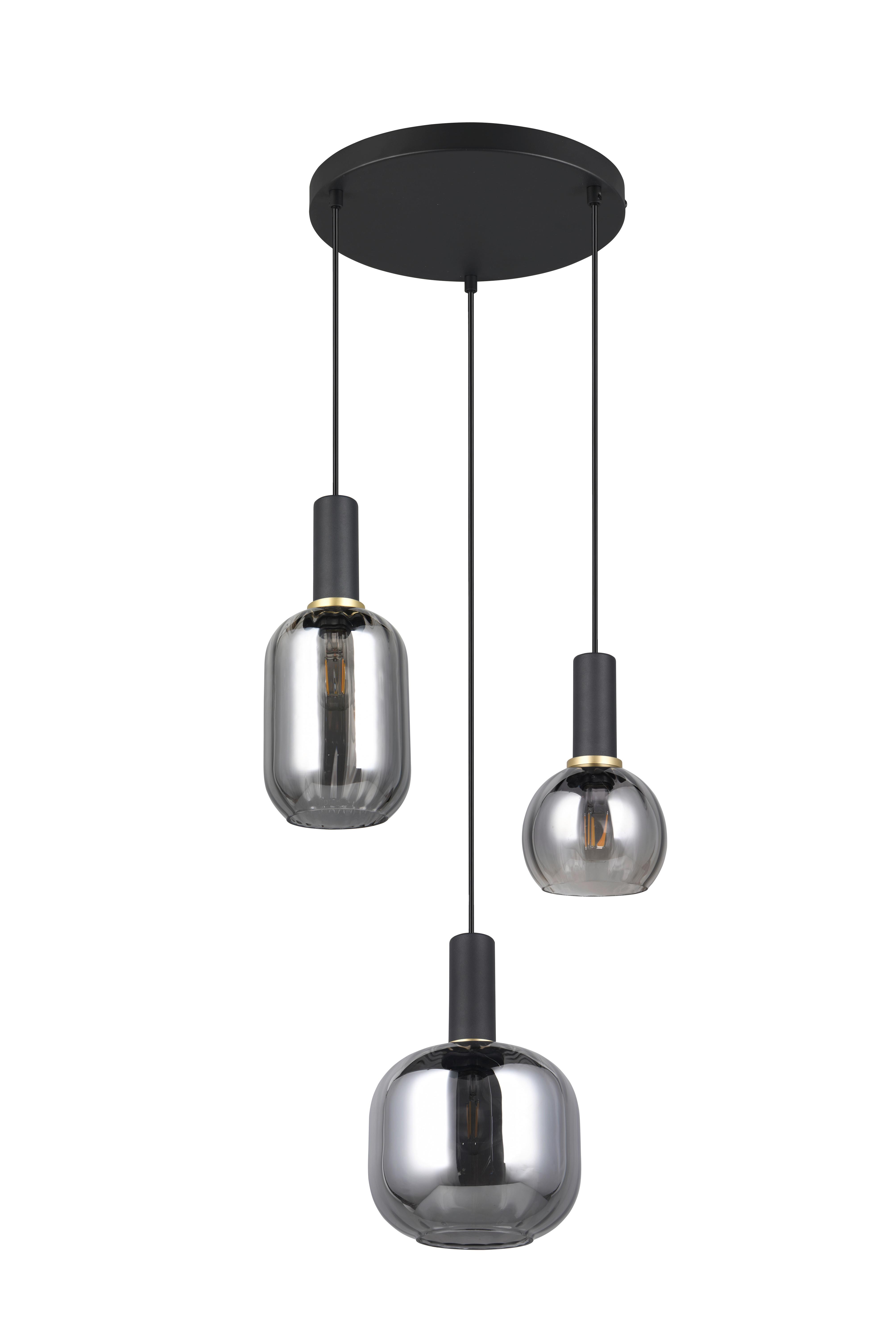 LAMPA WISZĄCA 319830332 DIVA - czarny/kolor chromowy, Basics, metal/szkło (30/150cm) - Trio Leuchten