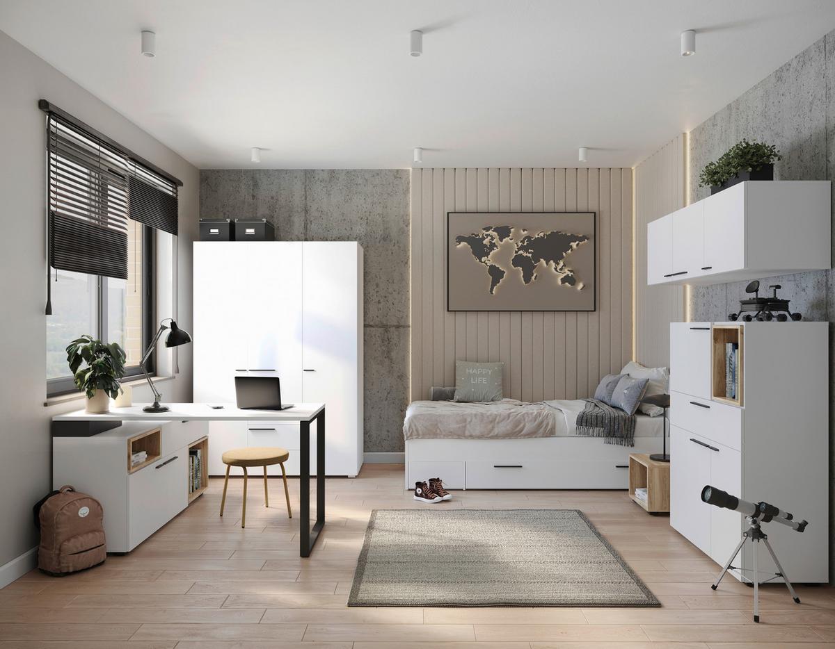 Nastavak Radnog Stola Marlow - bijela/crna, Moderno, drvni materijal (140/76/60cm) - Modern Living