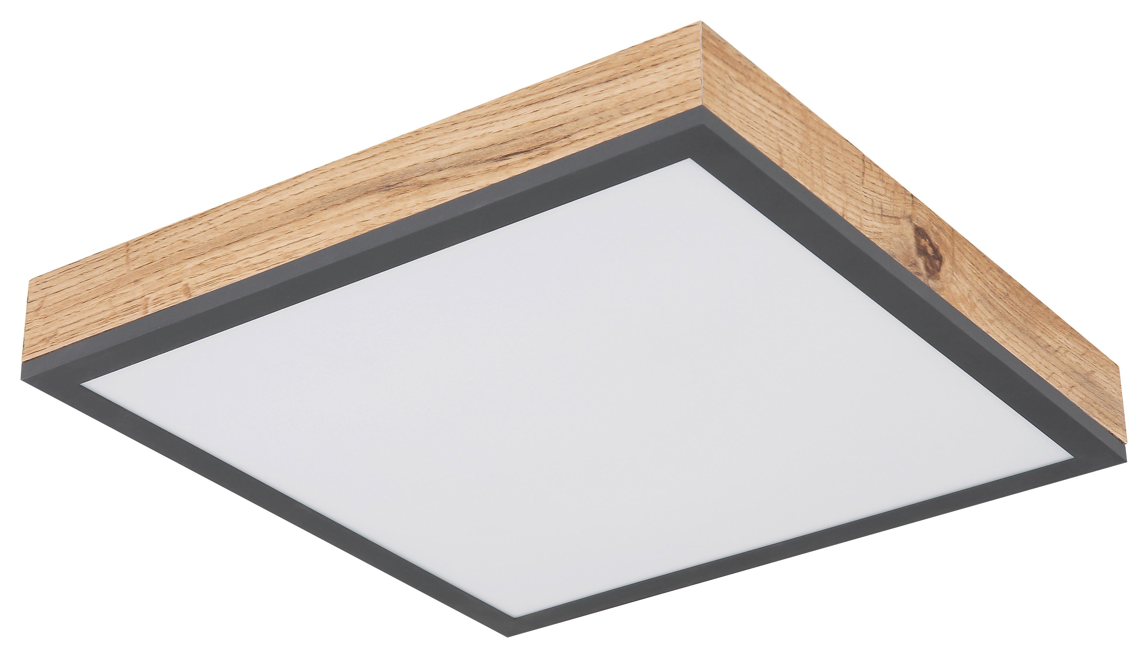 Deckenleuchte in Graphitfarben max. 12 Watt - Opal/Graphitfarben, Basics, Kunststoff/Metall (30/30cm) - Globo