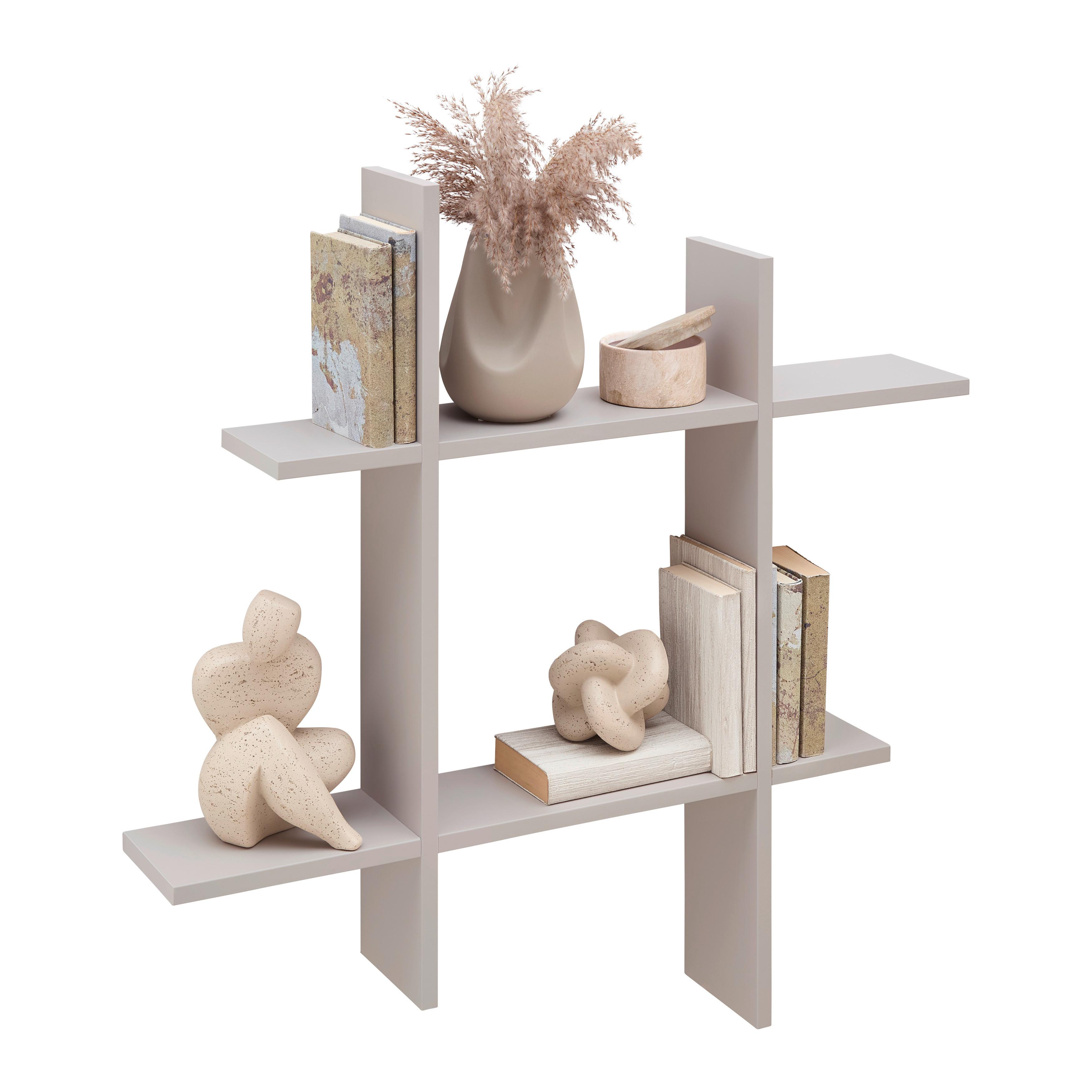 Wandregal Lucia Kaschmirfarben - Kaschmir, MODERN, Holzwerkstoff (80/80/15cm) - Mömax