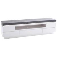 KOMODA NISKA ATLANTA - biały/ciemnoszary, Design, materiał drewnopochodny (175/48/40cm)