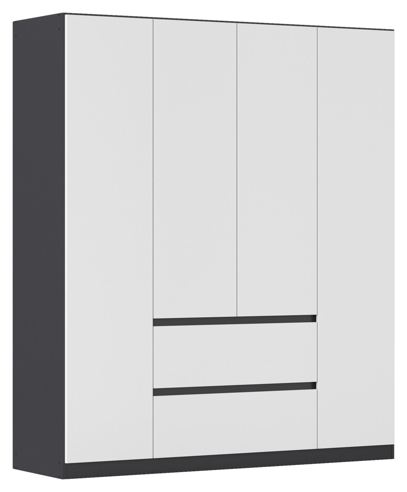 DULAP USI ROTATIVE MAINZ - alb/gri, Basics, material pe bază de lemn (181/210/54cm) - Modern Living