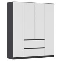 DULAP  USI ROTATIVE MAINZ - alb/gri, Basics, material pe bază de lemn (181/210/54cm) - Modern Living