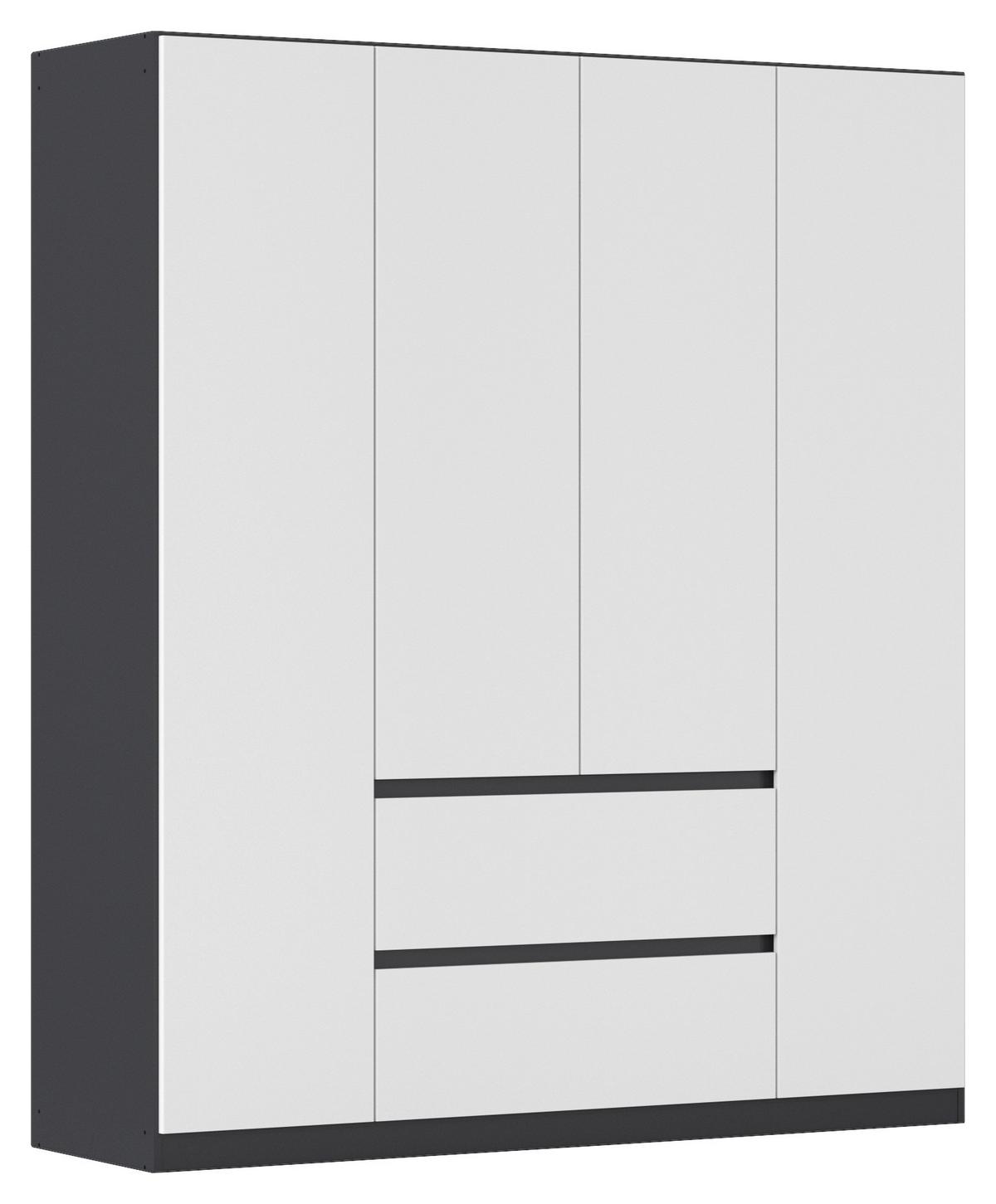 DULAP  USI ROTATIVE MAINZ - alb/gri, Basics, material pe bază de lemn (181/210/54cm) - Modern Living