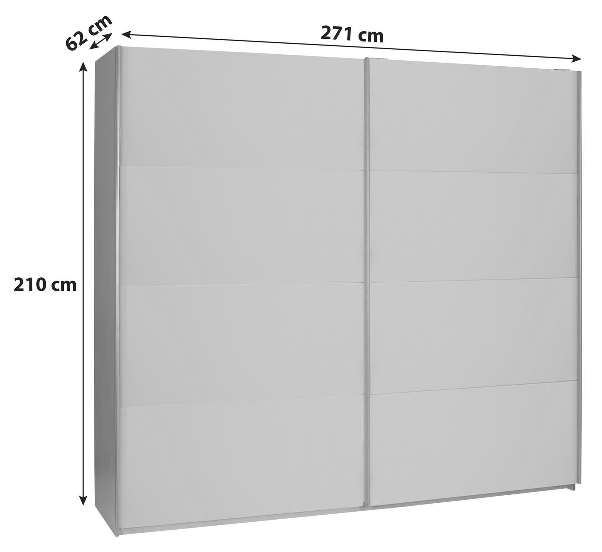 DULAP USI CULISANTE FELDKIRCH - gri închis/gri lucios intens, Modern, sticlă/material pe bază de lemn (271/210/62cm)