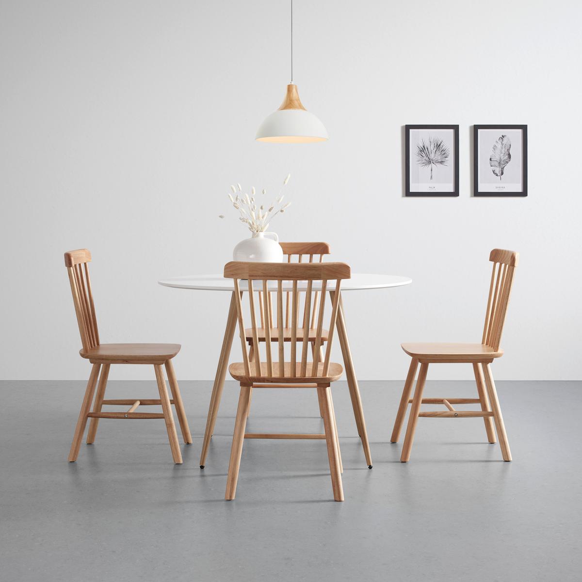 Jedilna Miza John, Bela, Ø 110 Cm - barve hrasta/bela, Moderno, kovina/les (110/110/76cm) - Bessagi Home