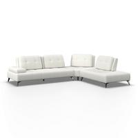 WOHNLANDSCHAFT ESTELLA - Dunkelgrau/Creme, Modern, Holz/Textil (326/85/270cm) - Bessagi Home