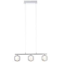 LED-Hängeleuchte Rafa Chromfarben/Grau max. 18 Watt - Chromfarben/Grau, Design, Glas/Kunststoff (56,5/11/131cm) - Brilliant