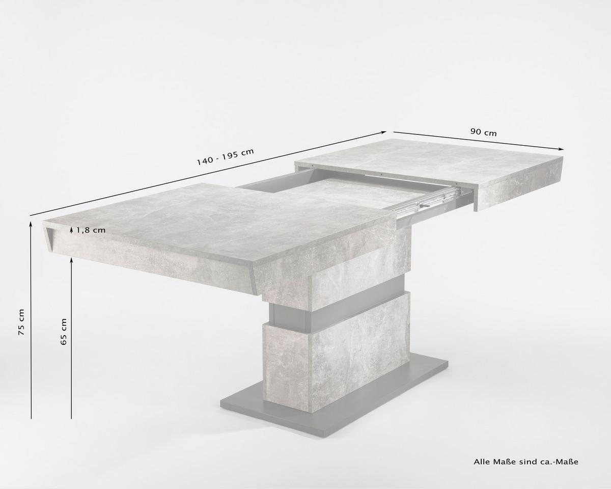 Esstisch ''Matthew'', Anthrazit/Alteiche - Alteiche/Anthrazit, KONVENTIONELL, Holzwerkstoff (140/90/75cm) - MID.YOU