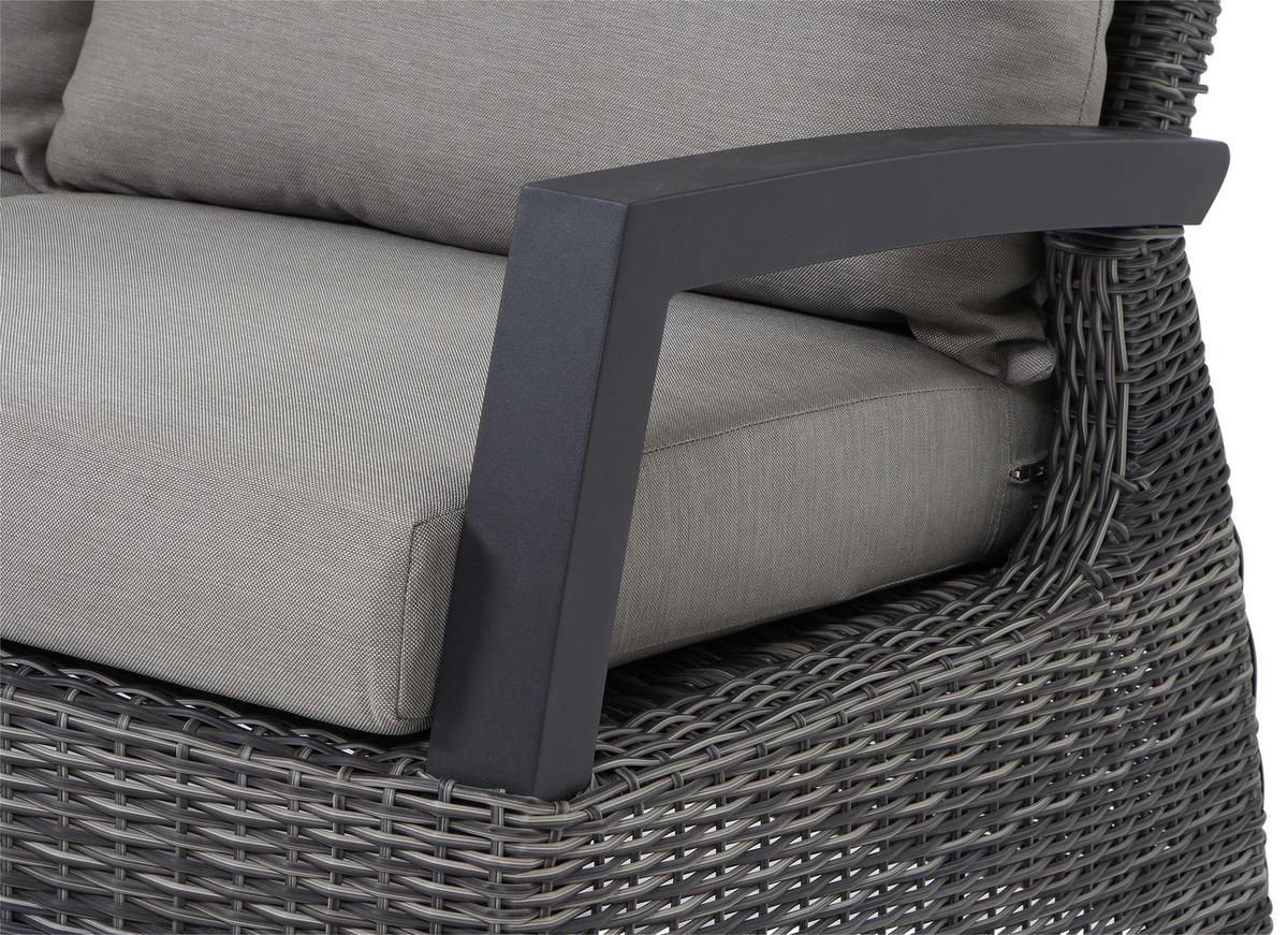 Loungegarnitur Corido Grau - Grau, Basics, Keramik/Kunststoff (83/103/160cm) - Siena Garden