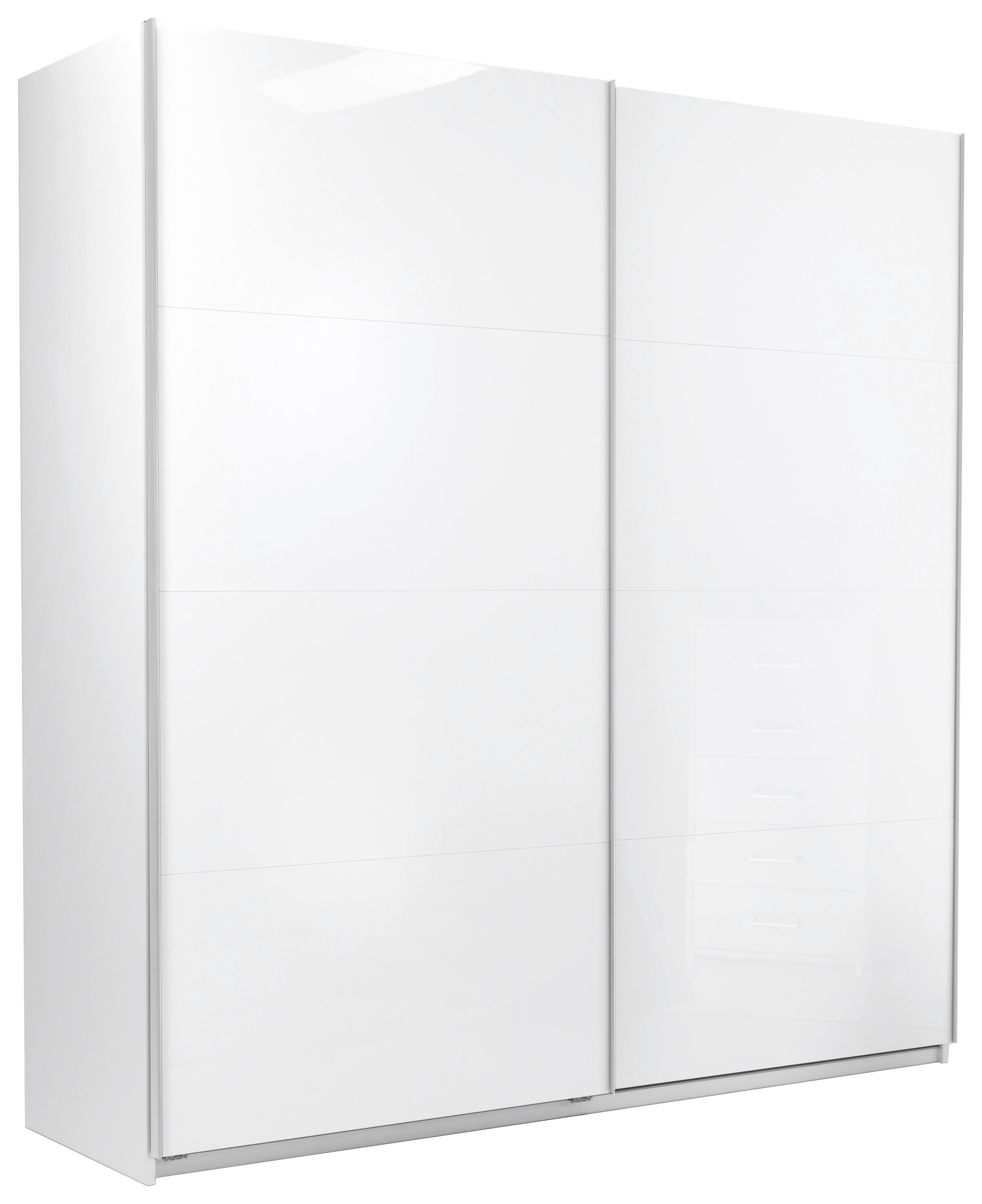 Omara Z Drsnimi Vrati Viva, Bela - bela/barve aluminija, Moderno, kovina/leseni material (200/210/62cm) - P & B
