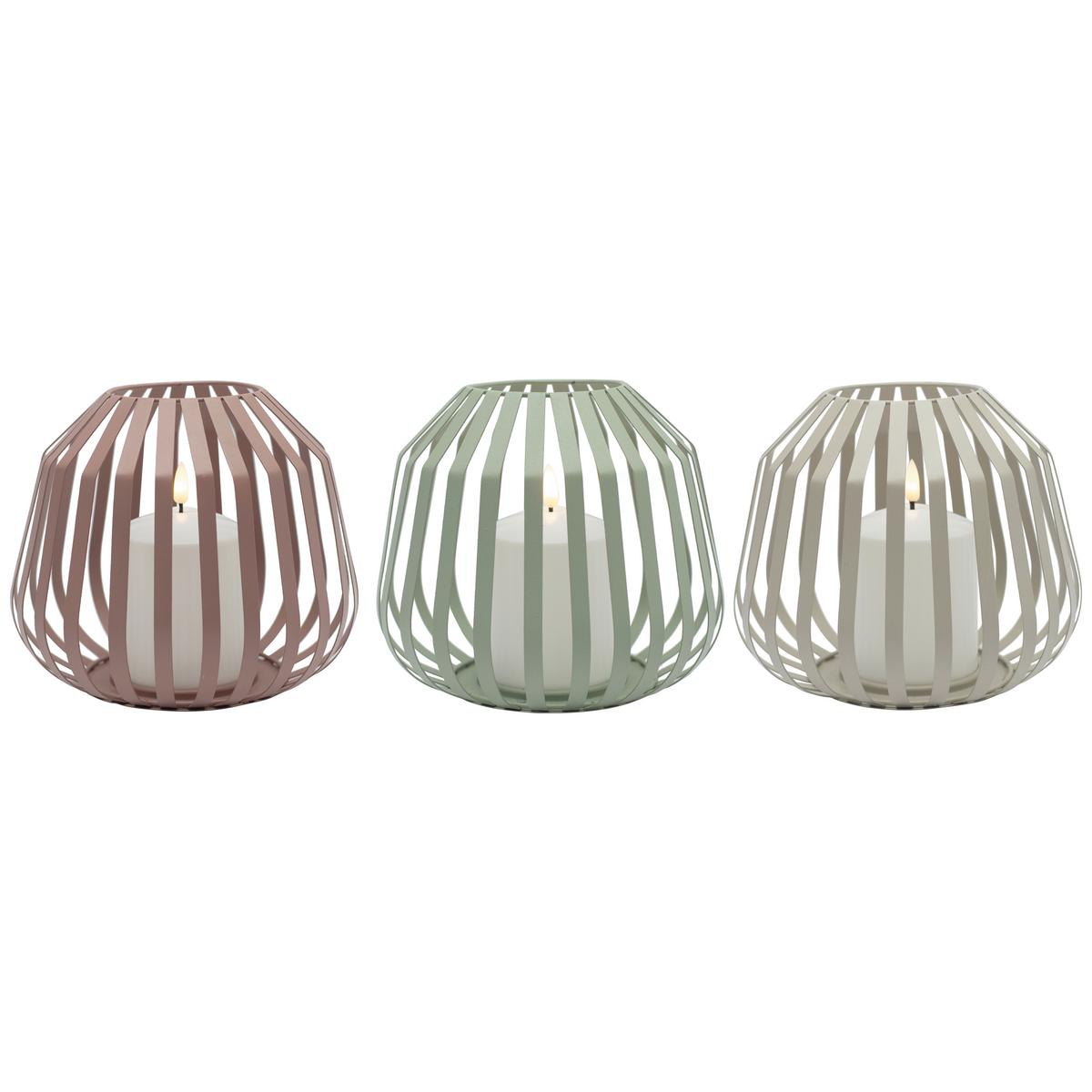 Laterna Za Led-svečo Silvie - pink/zelena, Moderno, kovina/umetna masa (20/17cm) - Mömax