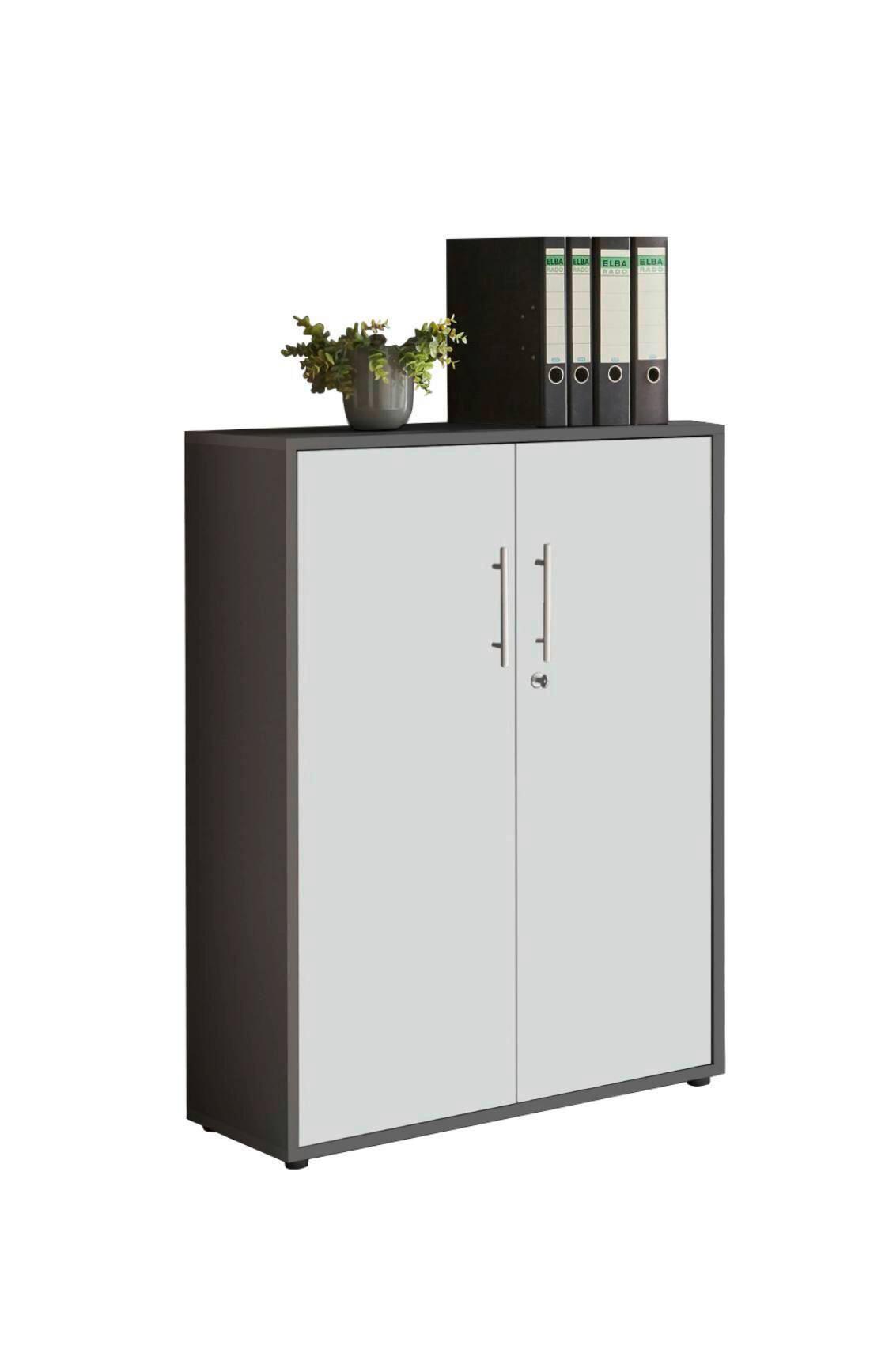 AKTENSCHRANK OFFICE EDITION - Anthrazit/Weiß, MODERN, Holzwerkstoff (84,4/113,6/33cm) - MID.YOU