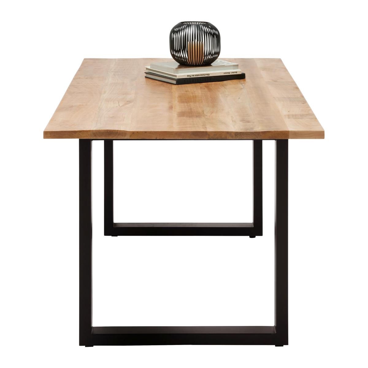 Esstisch Tamani Naturfarben - Schwarz/Naturfarben, Lifestyle, Holz/Metall (180/76/90cm) - Zandiara