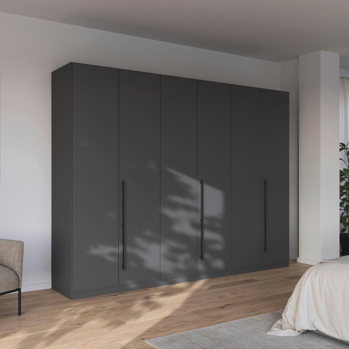 Kleiderschrank Safari Grau - Schwarz/Grau, KONVENTIONELL, Holzwerkstoff/Metall (271/210/54cm) - Based