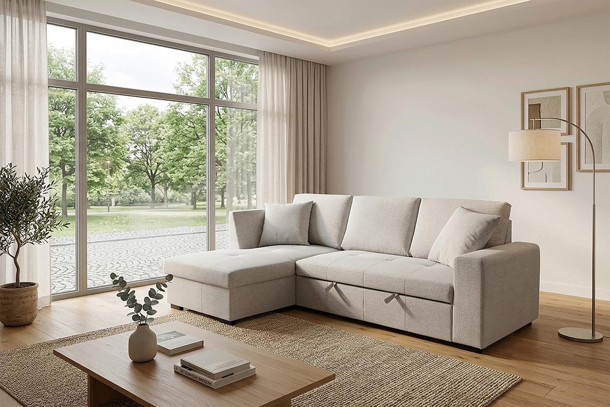 Kutna Garnitura Lukas - srebrne boje, Trend, tekstil (158/239cm) - Modern Living