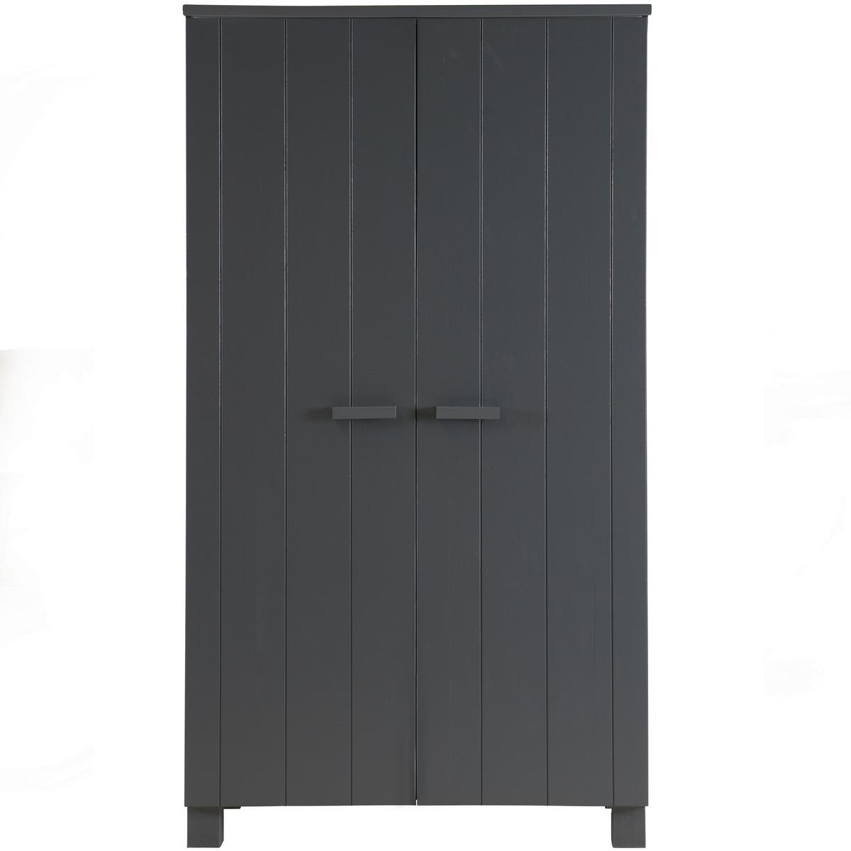 Garderobenschrank Dennis Grau - Dunkelgrau/Grau, Design, Holz (111/202/55cm) - Livetastic