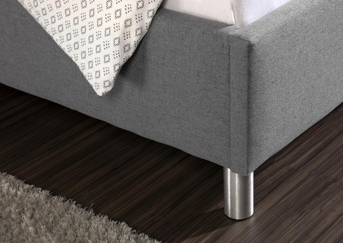 Polsterbett Ray Grau Webstoff ca. 100x200 cm - Alufarben/Grau, MODERN, Textil/Metall (100/200cm) - Livetastic
