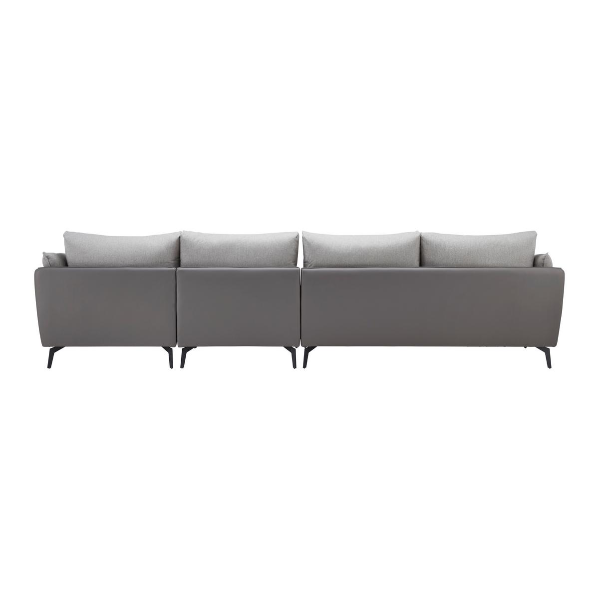 Canapea modulara ELICIA - gri deschis, Modern, lemn/metal (364/88/172cm) - Bessagi Home