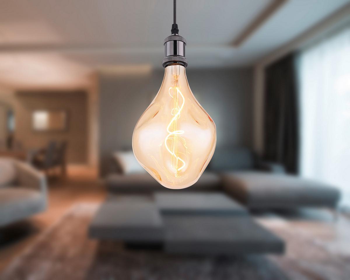 Dekorativna Žarnica/sijalka 11536a Led - barve medenine, Basics, kovina/steklo (16,5/28cm) - Globo