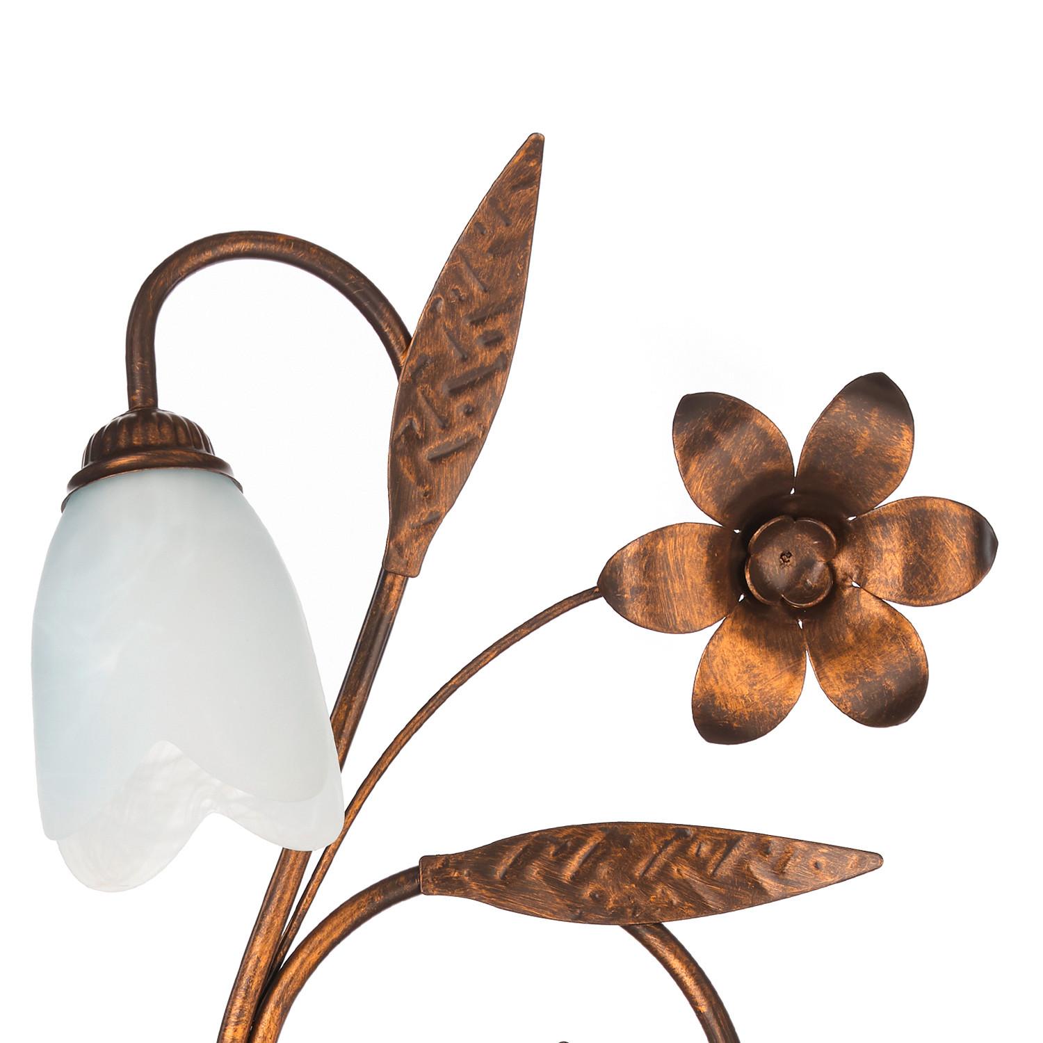 Wandleuchte Sonia Bronzefarben max. 6 Watt - Bronzefarben, KONVENTIONELL, Glas/Metall (35/19/47cm)