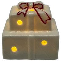 Weihnachtsfigur Gift Rot/Weiß - Rot/Weiß, KONVENTIONELL, Keramik (5,5/5,2/4,7cm) - Mömax