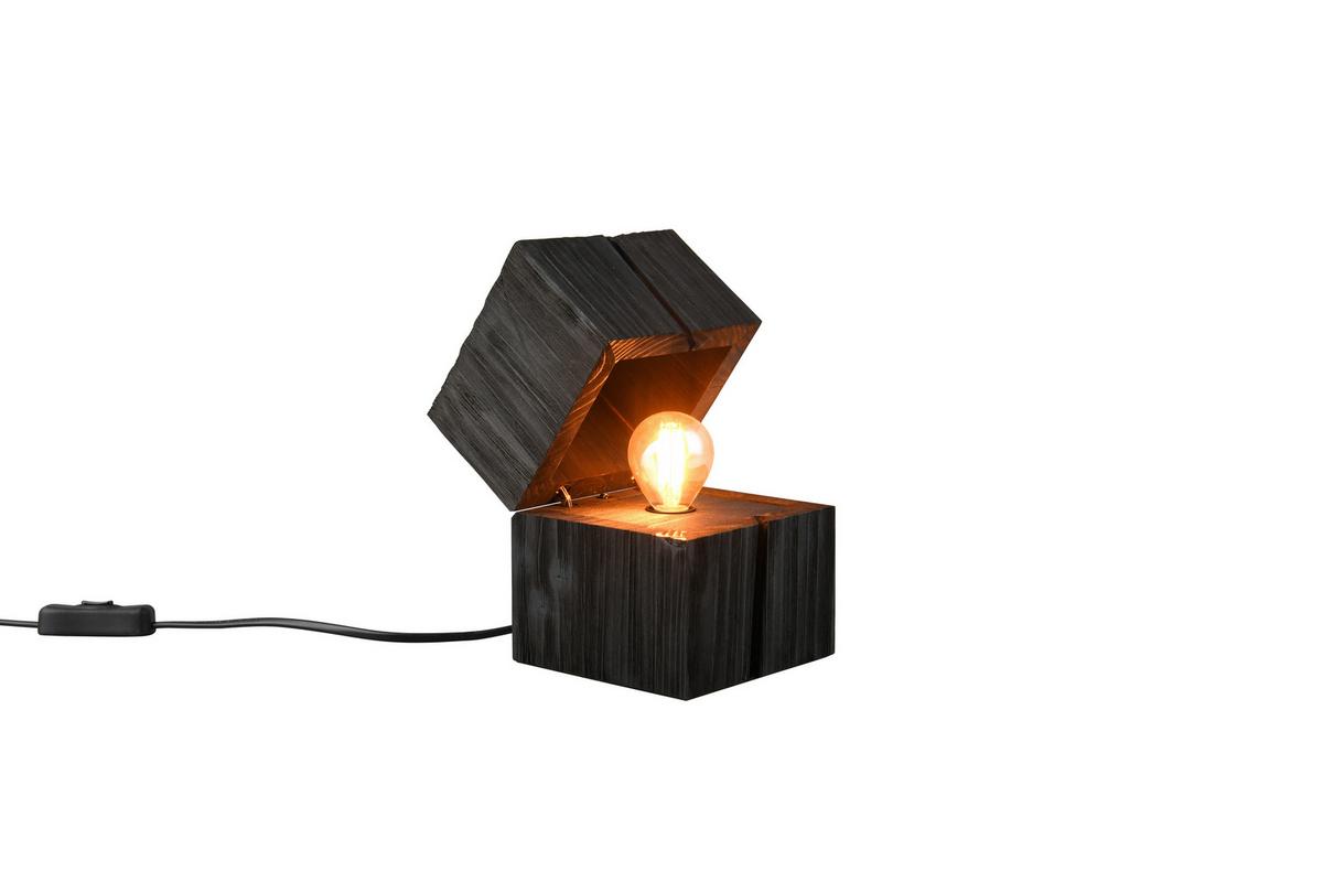 Tischleuchte Treasure in Schwarz max. 2 Watt - Schwarz, Trend, Holz (12/12/16cm) - Trio Leuchten