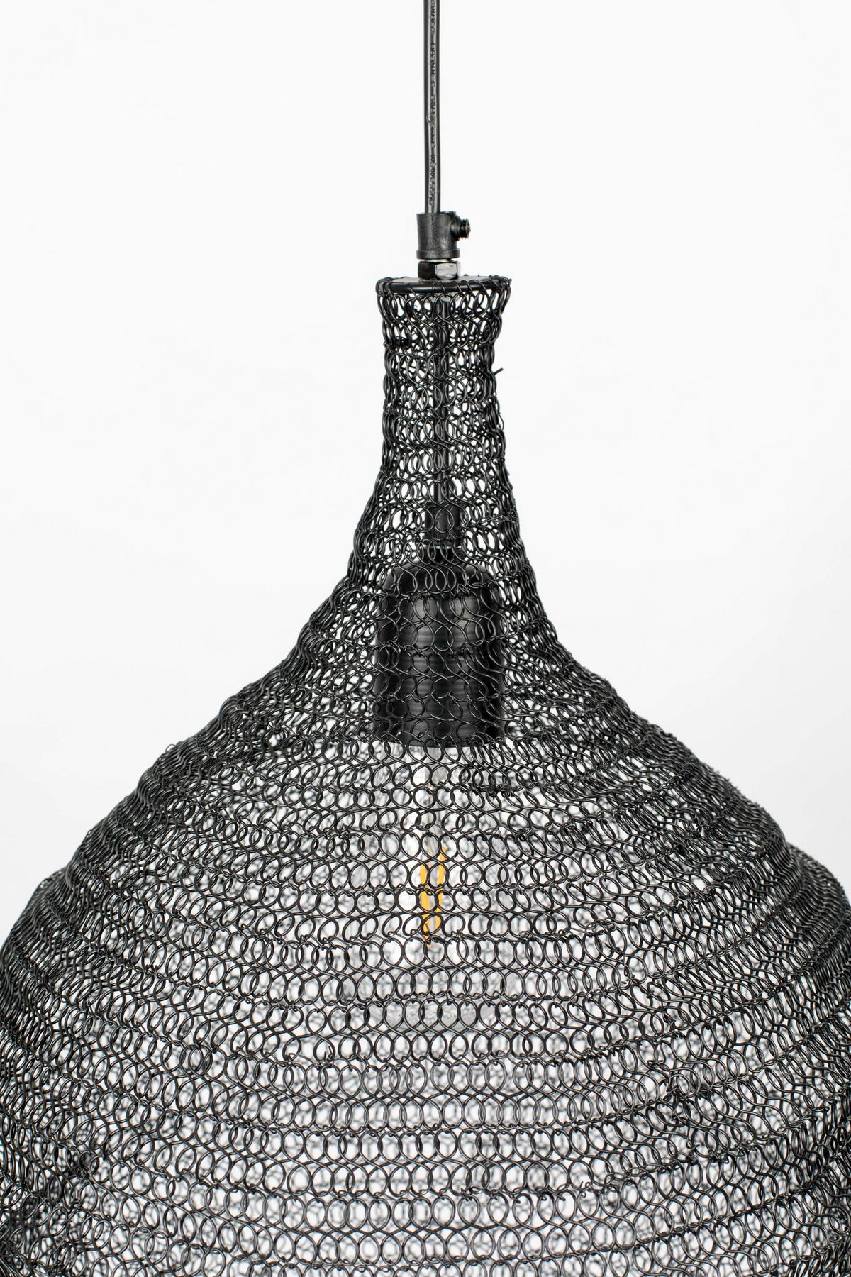 LAMPA WISZĄCA PENDANT LAMP LENA M BLACK - czarny, Design, metal (37/155cm) - Zuiver