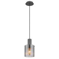 Hängeleuchte Tulivar Dunkelgrau max. 40 Watt - Dunkelgrau, Basics, Glas/Metall (18/120cm) - Globo